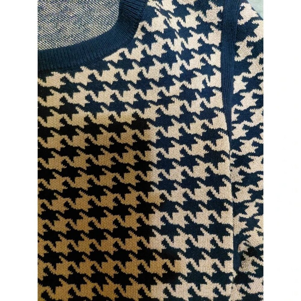 Ann Taylor Women's Small Houndstooth Pattern Blac… - image 7